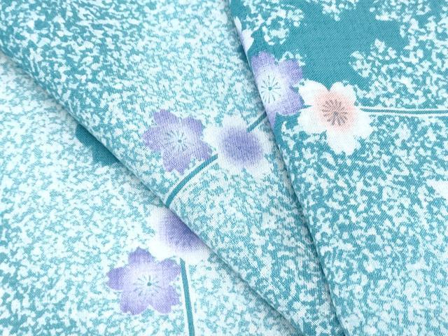 平和屋着物＊夏物　小紋　紗　枝花文　洗える着物　CABK9352th