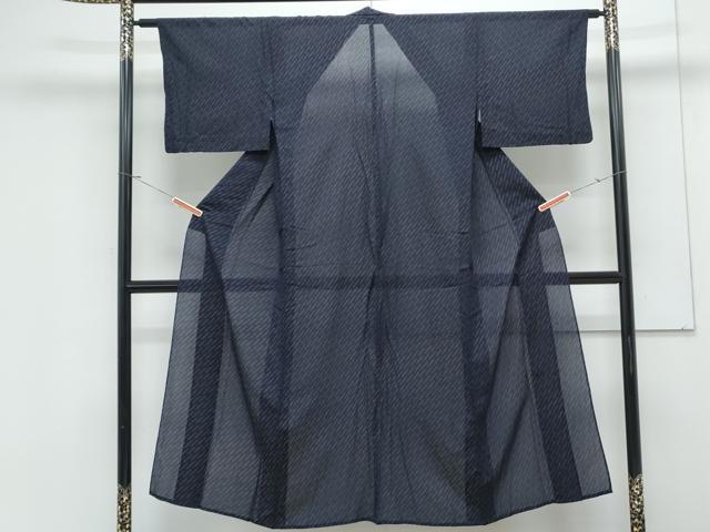 平和屋着物＊夏物　紗紬　斜線文　正絹　逸品　CABK9358th