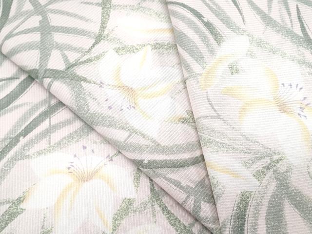 平和屋着物＊夏物　小紋　縞紋紗　百合　洗える着物　CABK9359th