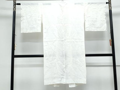 平和屋着物＊夏物　長襦袢　草花紋紗　象牙色　麻　逸品　CABK9367th