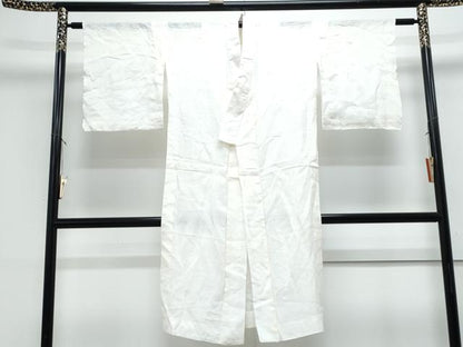 平和屋着物＊夏物　長襦袢　草花紋紗　象牙色　麻　逸品　CABK9367th