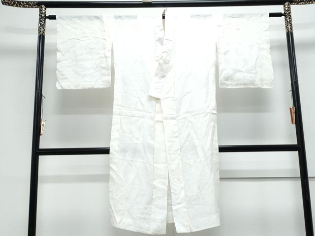 平和屋着物＊夏物　長襦袢　草花紋紗　象牙色　麻　逸品　CABK9367th