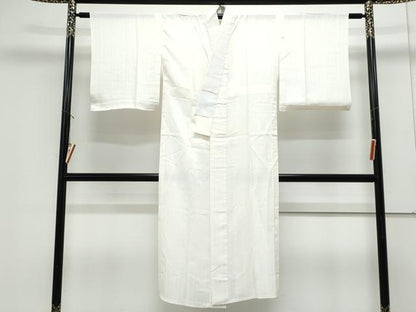 平和屋着物＊夏物　長襦袢　絽　草花間道　象牙色　正絹　逸品　CABK9373th