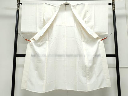 平和屋着物＊夏物　長襦袢　絽　草花間道　象牙色　正絹　逸品　CABK9373th