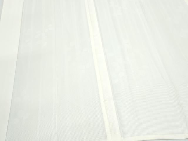 平和屋着物＊夏物　長襦袢　絽　草花間道　象牙色　正絹　逸品　CABK9373th