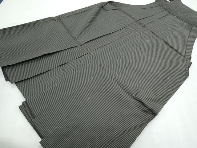 平和屋着物＊夏物　男性　行灯袴　縦絽　縞　正絹　逸品　CABK9374th