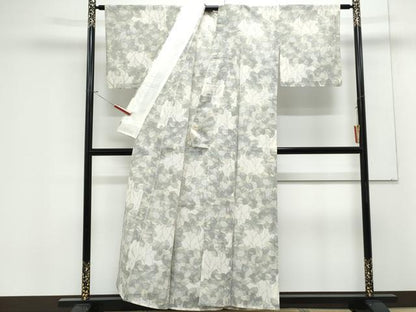 平和屋着物＊夏物　紗紬　枝葉文　正絹　逸品　CABK9376th