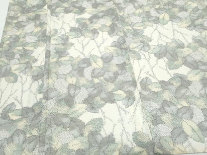 平和屋着物＊夏物　紗紬　枝葉文　正絹　逸品　CABK9376th