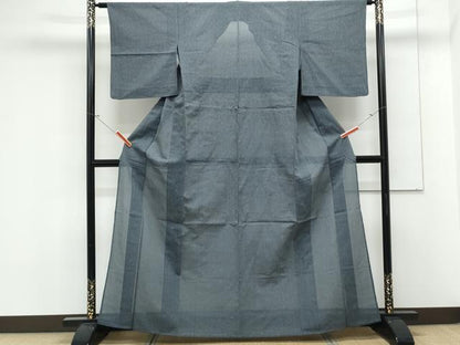 平和屋着物＊夏物　紗紬　縞　正絹　逸品　CABK9377th