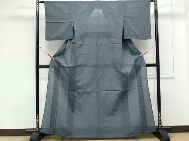 平和屋着物＊夏物　紗紬　縞　正絹　逸品　CABK9377th