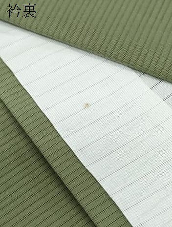 平和屋着物＊夏物　色無地　絽　草色　正絹　逸品　CABK9392th