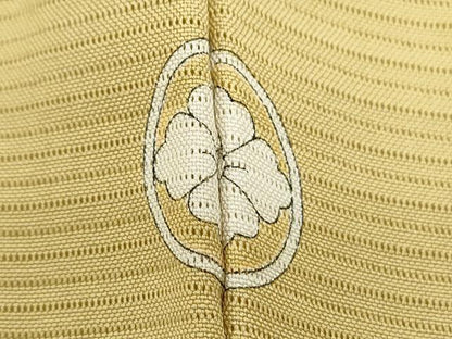 平和屋着物＊夏物　色無地　駒絽　芥子色　正絹　逸品　CABK9396th