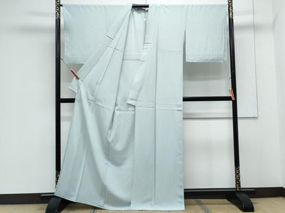 平和屋着物＊夏物　色無地　絽　千種鼠色　正絹　逸品　CABK9400th