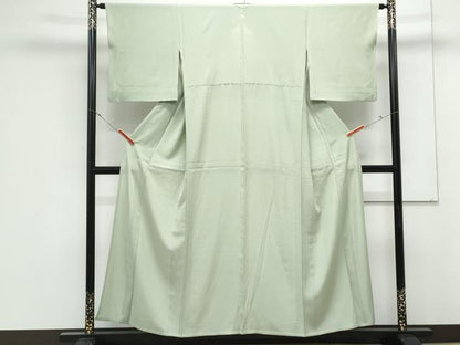 平和屋着物＊夏物　色無地　絽　若葉色　正絹　逸品　CABK9401th