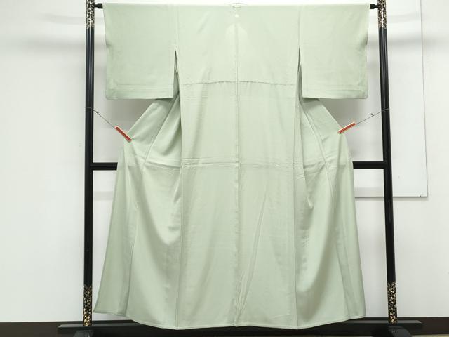 平和屋着物＊夏物　色無地　絽　若葉色　正絹　逸品　CABK9401th