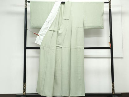 平和屋着物＊夏物　色無地　絽　若葉色　正絹　逸品　CABK9401th