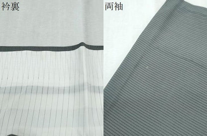 平和屋着物＊夏物　色無地　絽　墨色　正絹　逸品　CABK9402th