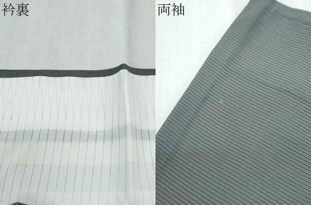 平和屋着物＊夏物　色無地　絽　墨色　正絹　逸品　CABK9402th