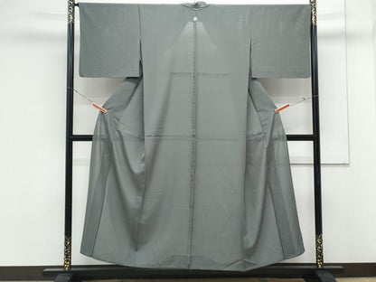 平和屋着物＊夏物　色無地　絽　墨色　正絹　逸品　CABK9402th