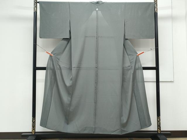 平和屋着物＊夏物　色無地　絽　墨色　正絹　逸品　CABK9402th
