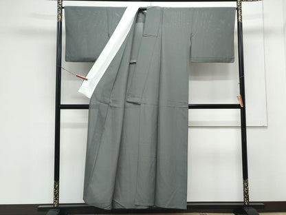 平和屋着物＊夏物　色無地　絽　墨色　正絹　逸品　CABK9402th