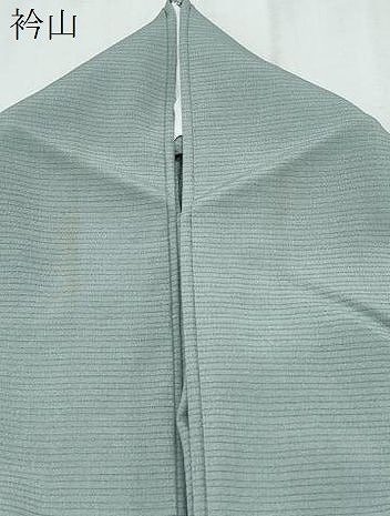 平和屋着物＊夏物　色無地　絽縮緬　青白橡色　正絹　逸品　CABK9403th