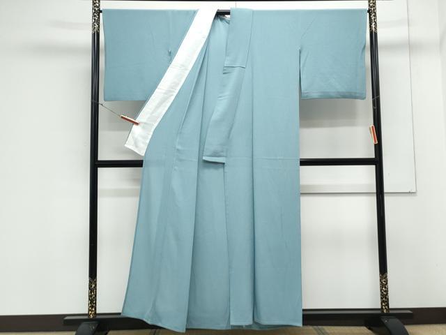 平和屋着物＊夏物　色無地　絽縮緬　瓶覗色　正絹　逸品　CABK9404th