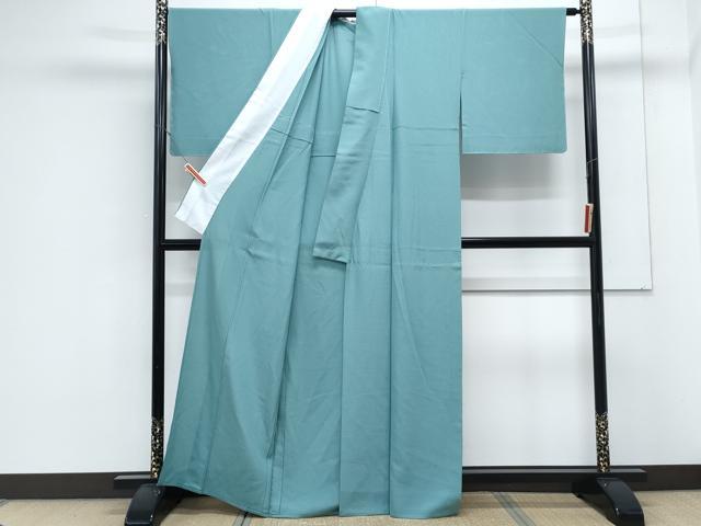 平和屋着物＊夏物　色無地　絽　薄青色　正絹　逸品　CABK9407th