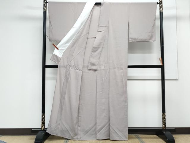 平和屋着物＊夏物　色無地　絽縮緬　薄柿色　洗える着物　CABK9409th