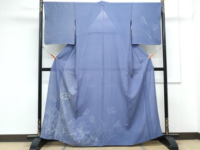 平和屋着物＊夏物　訪問着　絽　地紙草花紋　金彩　正絹　逸品　CABK9413th
