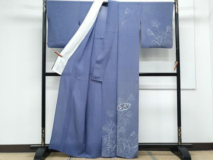 平和屋着物＊夏物　訪問着　絽　地紙草花紋　金彩　正絹　逸品　CABK9413th