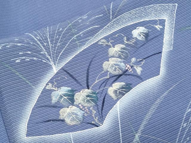 平和屋着物＊夏物　訪問着　絽　地紙草花紋　金彩　正絹　逸品　CABK9413th