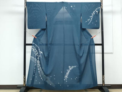平和屋着物＊夏物　訪問着　絽　扇面舞花文　正絹　逸品　CABK9414th