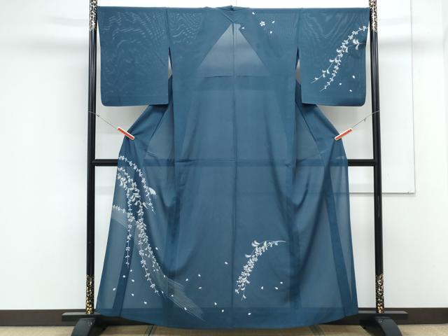 平和屋着物＊夏物　訪問着　絽　扇面舞花文　正絹　逸品　CABK9414th