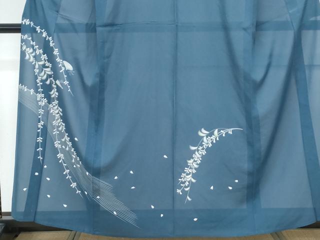 平和屋着物＊夏物　訪問着　絽　扇面舞花文　正絹　逸品　CABK9414th