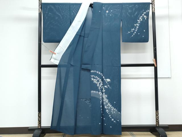 平和屋着物＊夏物　訪問着　絽　扇面舞花文　正絹　逸品　CABK9414th