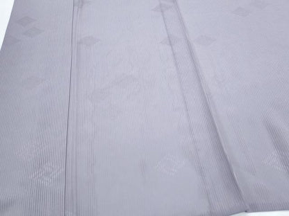 平和屋着物＊夏物　色無地　縦絽　菱文紗　紫苑色　正絹　逸品　未使用　CABK9415th