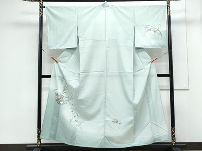 平和屋着物＊夏物　訪問着　絽　草花文　暈し染め　洗える着物　CABK9419th