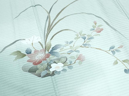 平和屋着物＊夏物　訪問着　絽　草花文　暈し染め　洗える着物　CABK9419th