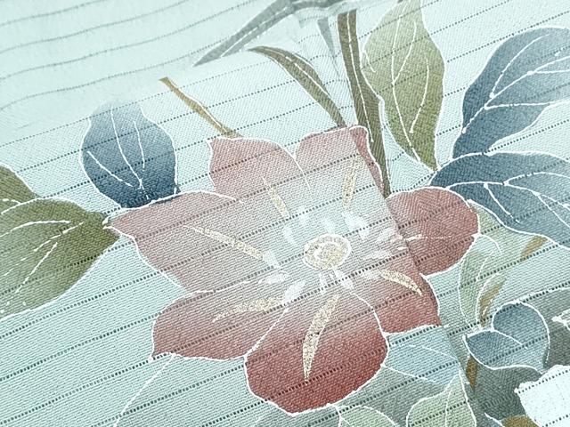 平和屋着物＊夏物　訪問着　絽　草花文　暈し染め　洗える着物　CABK9419th