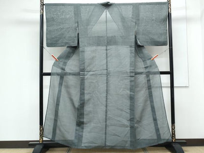 平和屋着物＊夏物　本場小千谷ちぢみ　縞　麻　逸品　CABK9425th