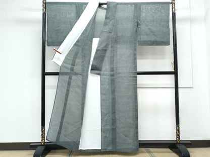 平和屋着物＊夏物　本場小千谷ちぢみ　縞　麻　逸品　CABK9425th