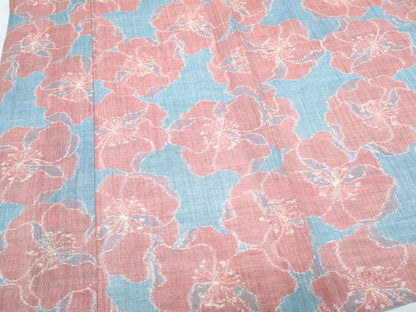 平和屋着物＊夏物　本場小千谷ちぢみ　舞花文　麻　逸品　CABK9428th