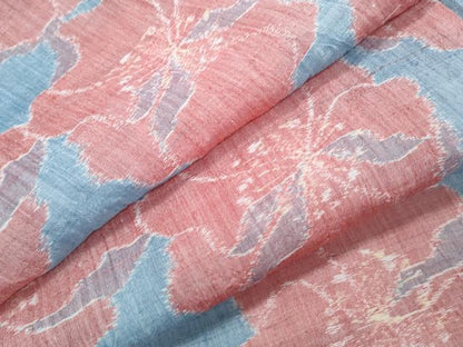 平和屋着物＊夏物　本場小千谷ちぢみ　舞花文　麻　逸品　CABK9428th