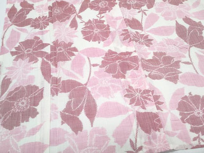 平和屋着物＊夏物　本場小千谷ちぢみ　草花文　麻　逸品　CABK9429th