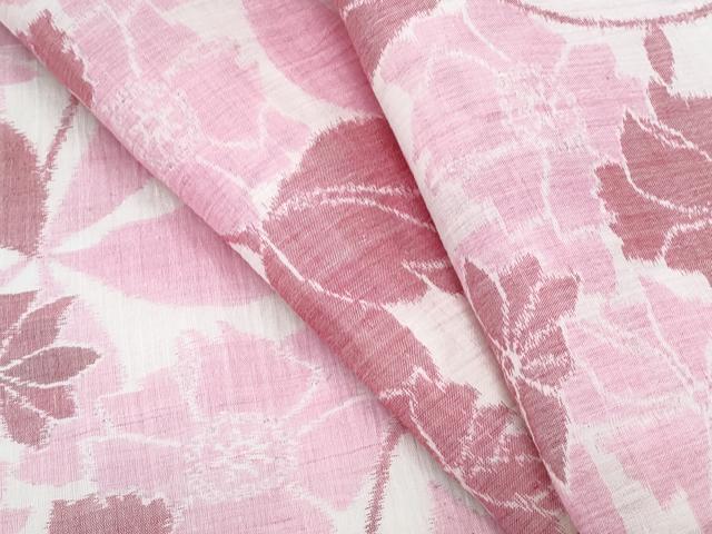 平和屋着物＊夏物　本場小千谷ちぢみ　草花文　麻　逸品　CABK9429th