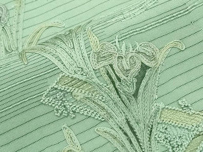 平和屋着物＊夏物　訪問着　絽　総刺繍　草花文　暈し染め　反端付き　正絹　逸品　CABK9430th