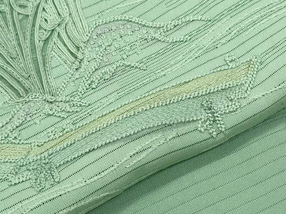 平和屋着物＊夏物　訪問着　絽　総刺繍　草花文　暈し染め　反端付き　正絹　逸品　CABK9430th
