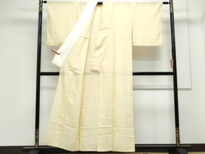 平和屋着物＊夏物　色無地　絽　蜂蜜色　正絹　逸品　CABK9432th
