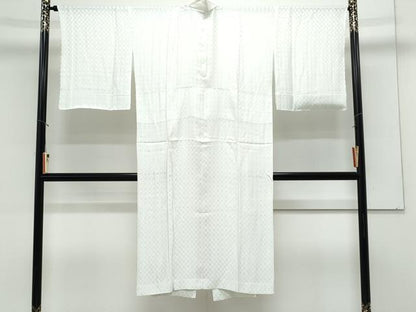 平和屋着物＊夏物　長襦袢　市松紋紗　白緑色　正絹　逸品　CABK9435th